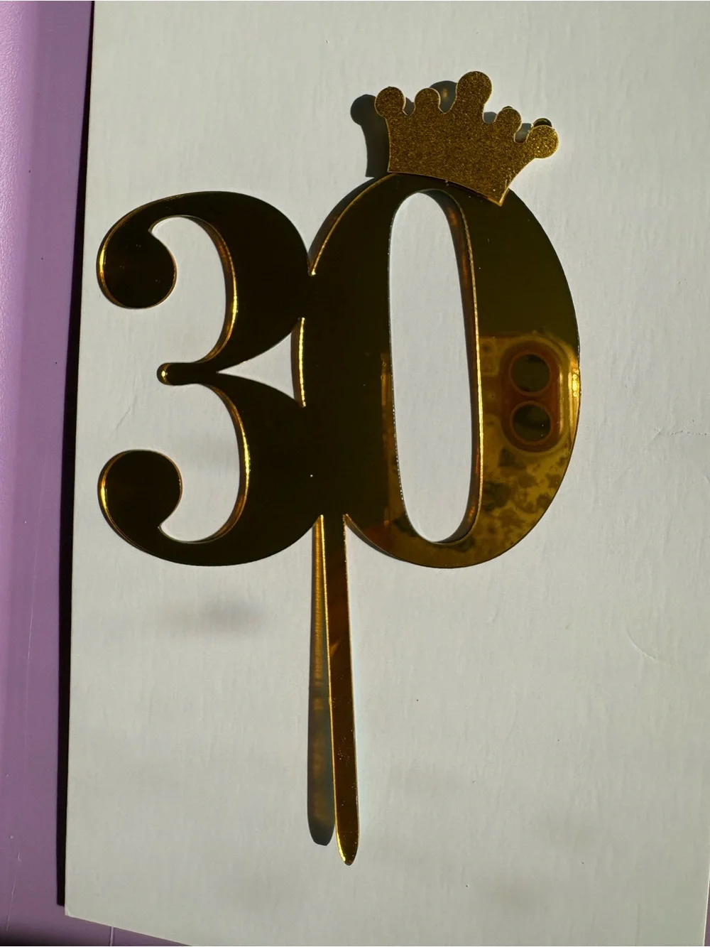 Gold 30 Cake Topper - Party Decoration
